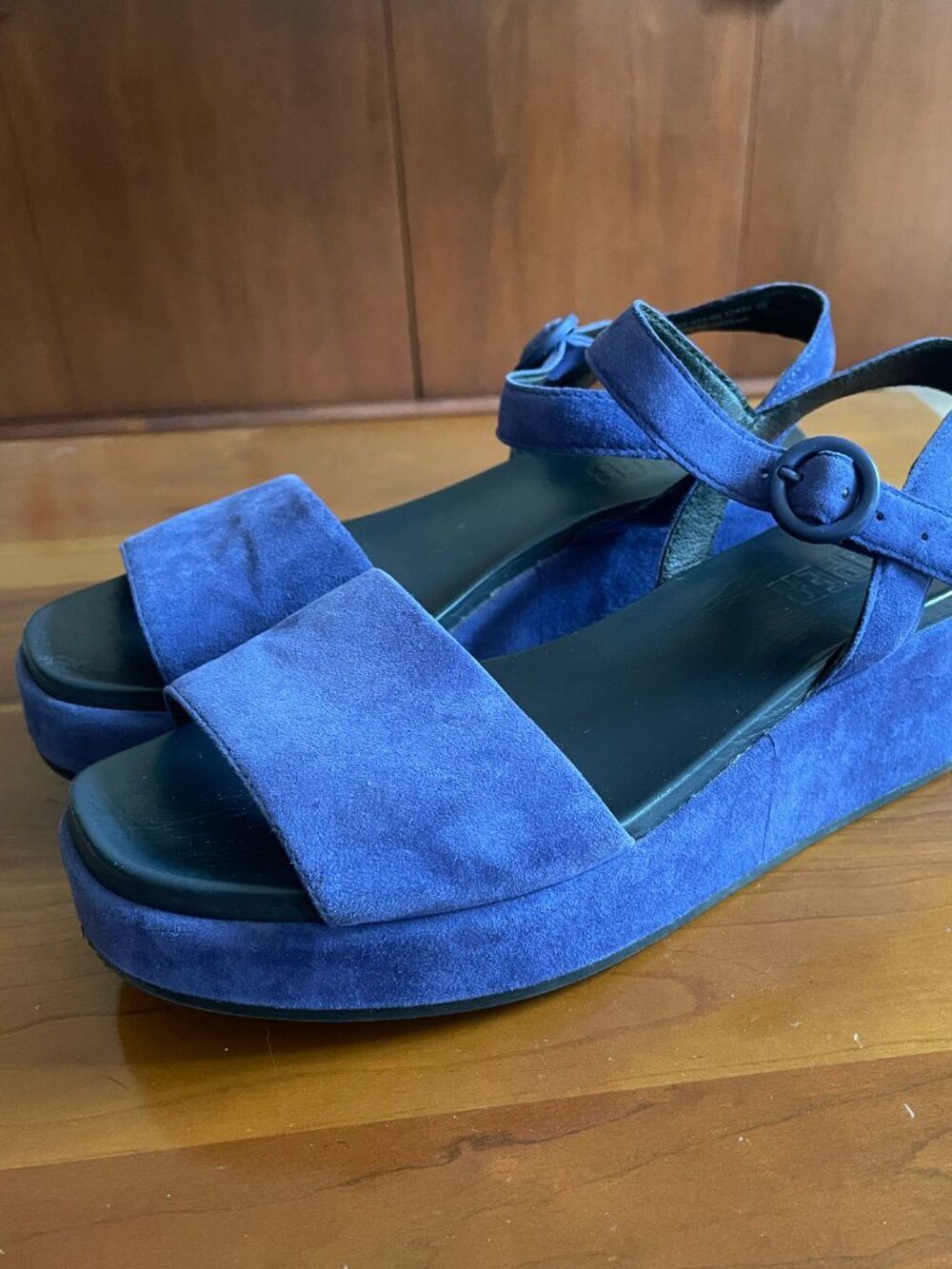 CAMPER Platform Sandals Blue Suede Size US7 / EU37